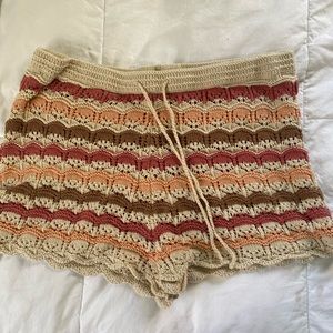 Knitted Striped Beach Shorts